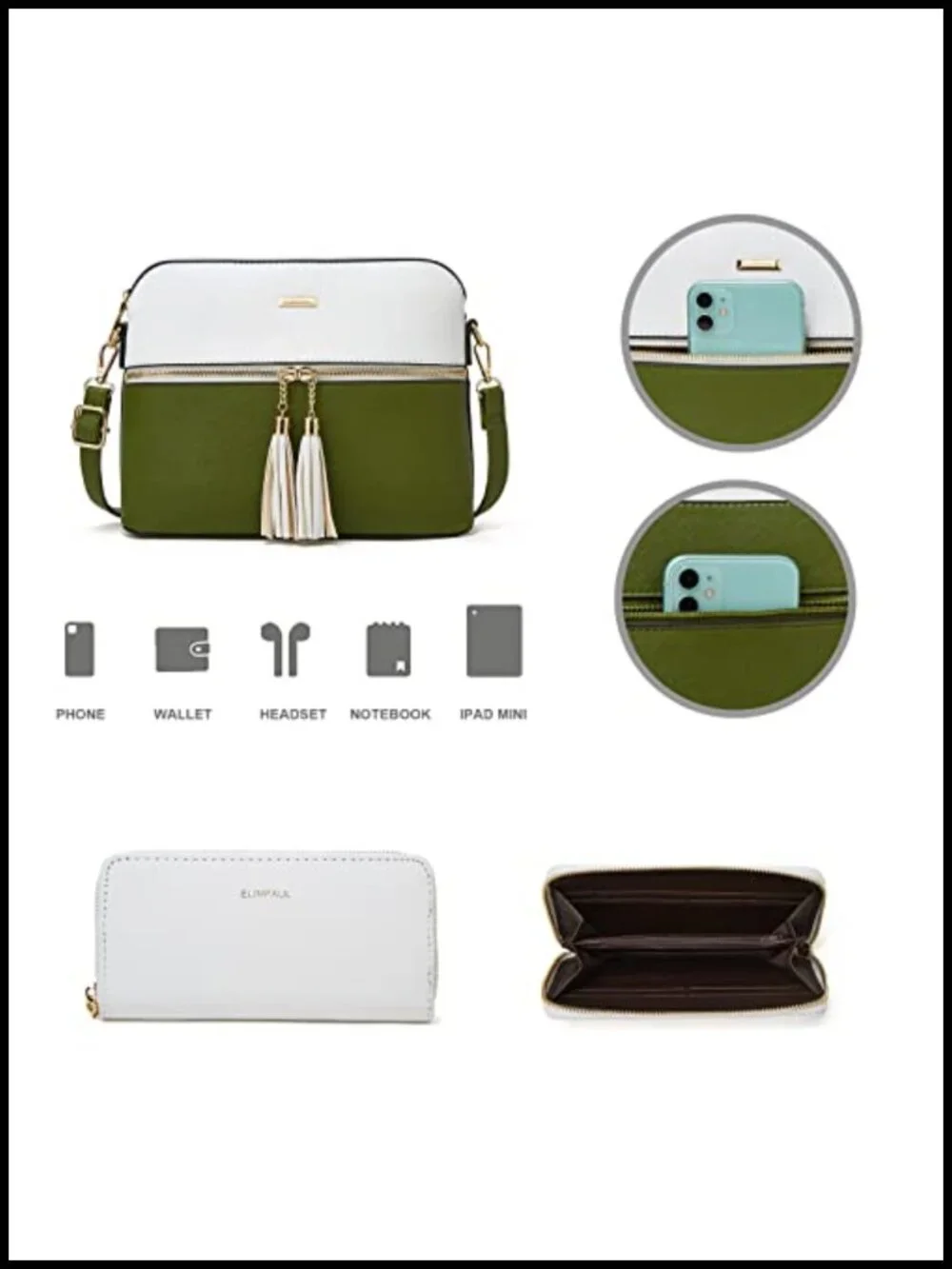Faux Leather Tote Bag Set with Satchel, Shoulder Bag, Wallet & Card Holder